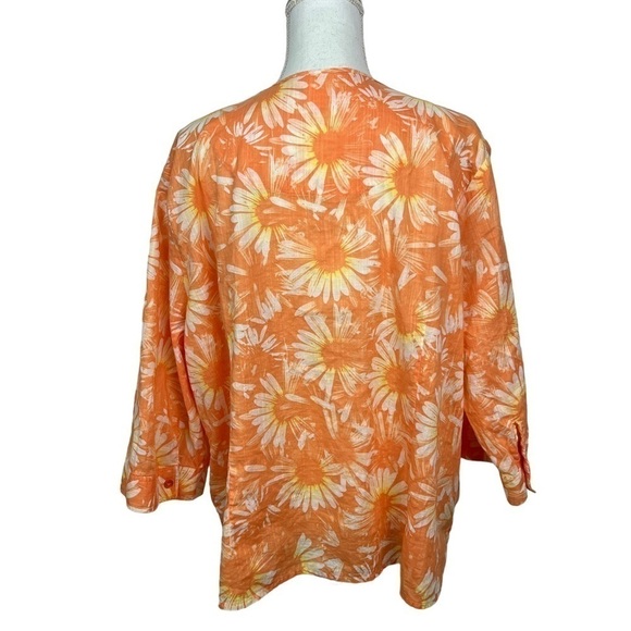 CJ BANKS Women’s Button Blouse Sz 3X Multi Color Floral Print 3/4 Sleeves - Picture 4 of 10